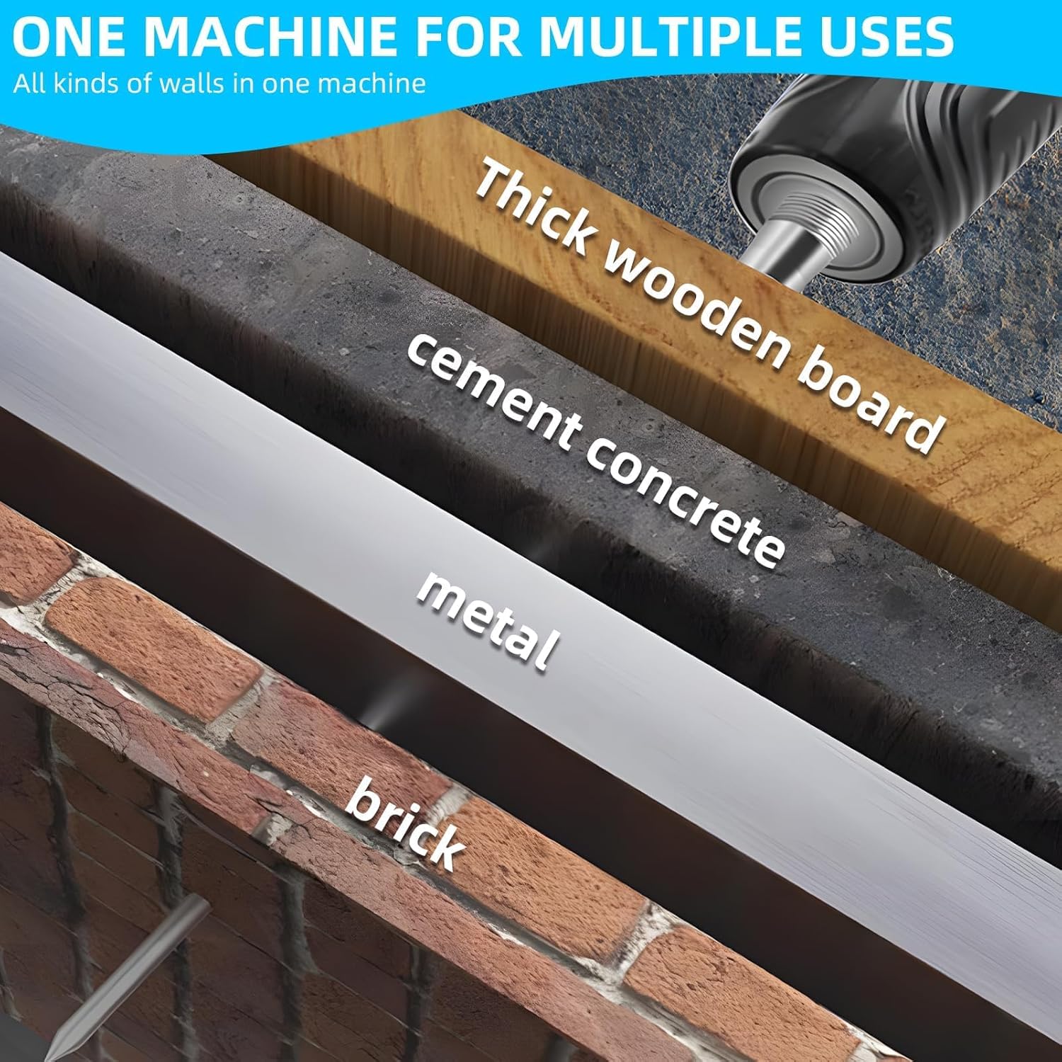 Nail Gun with 50 Nails – Adjustable Force, Compact & Powerful for Concrete, Wood & DIY